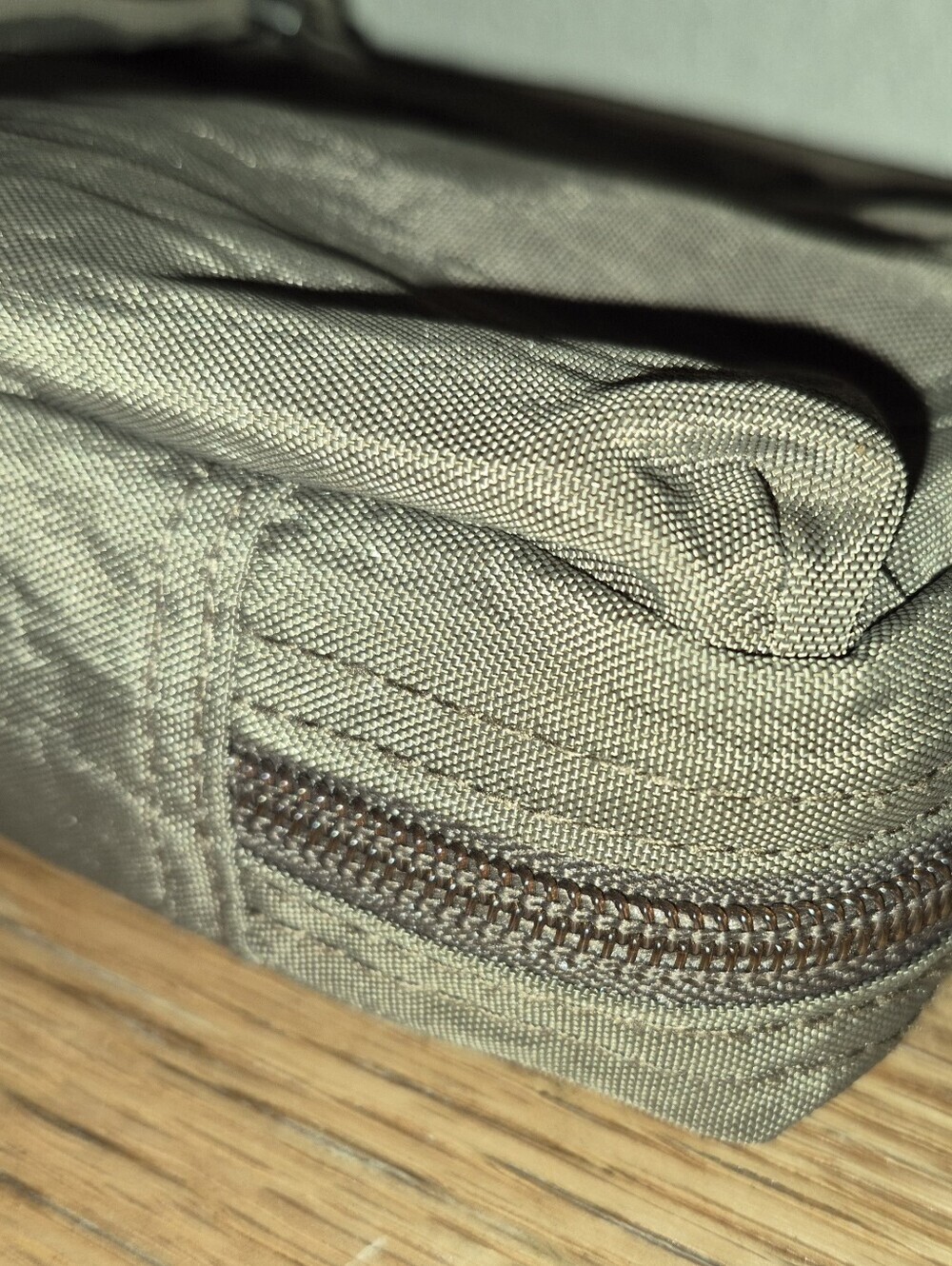 Brown Nylon Baggallini Crossbody bag featuring multiple exterior zipper pockets - Picture 5 of 8